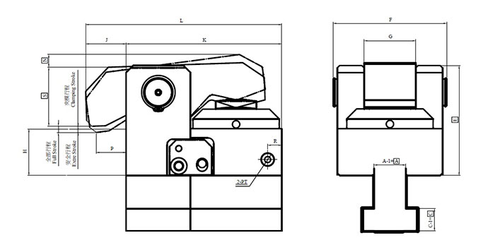 夾模器 Dimensions